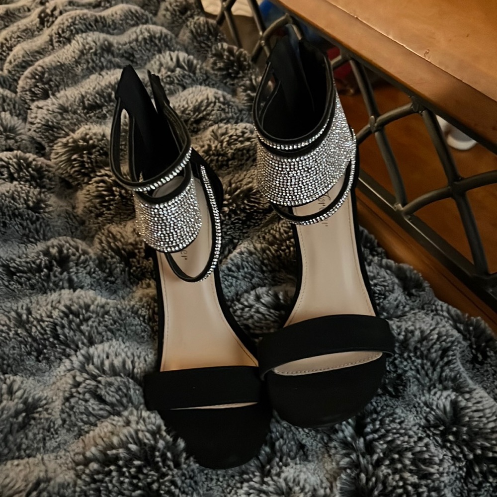 High heels with rhinestones